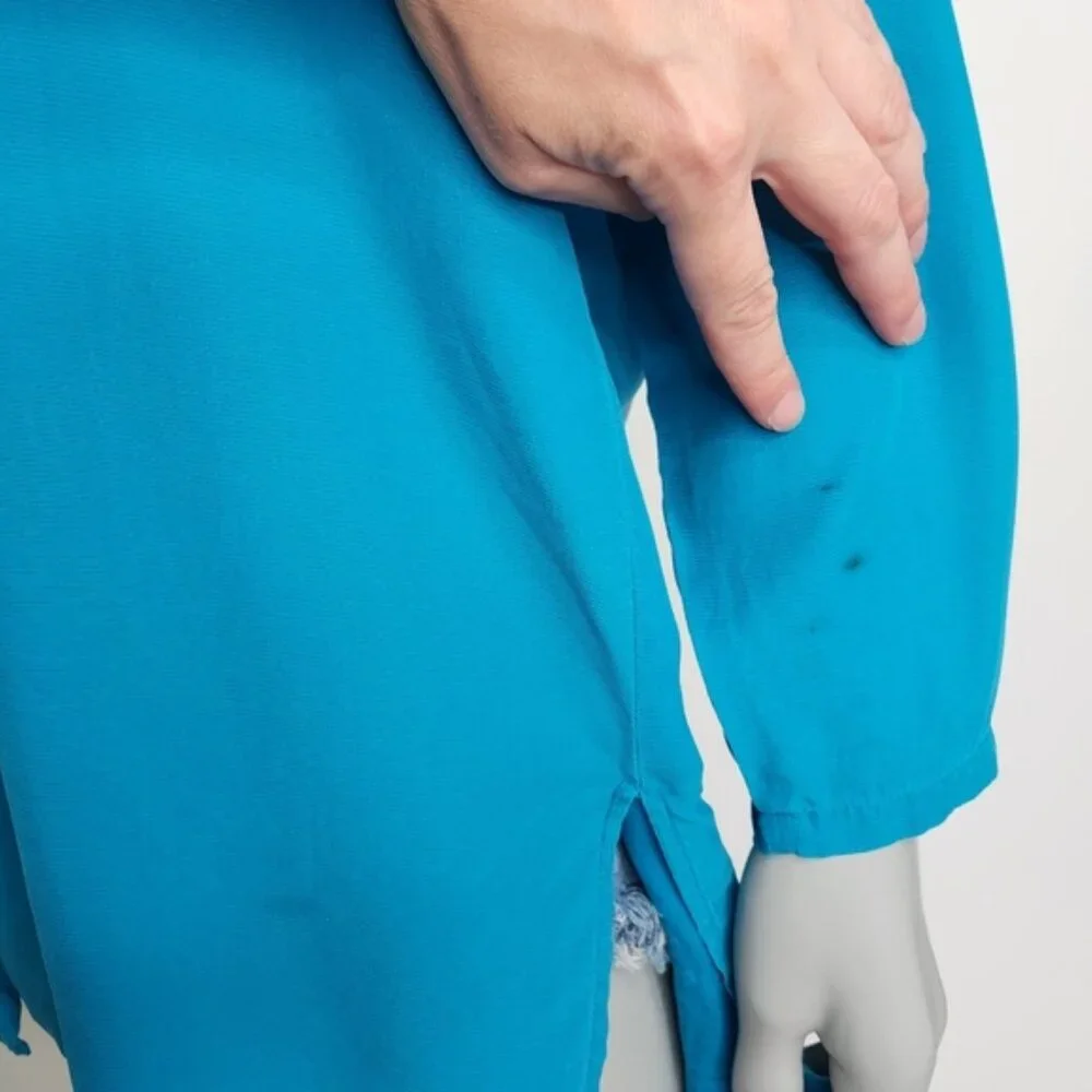 Vintage Expozay Blue Silk Button Down Shirt Size M - Picture 9 of 12